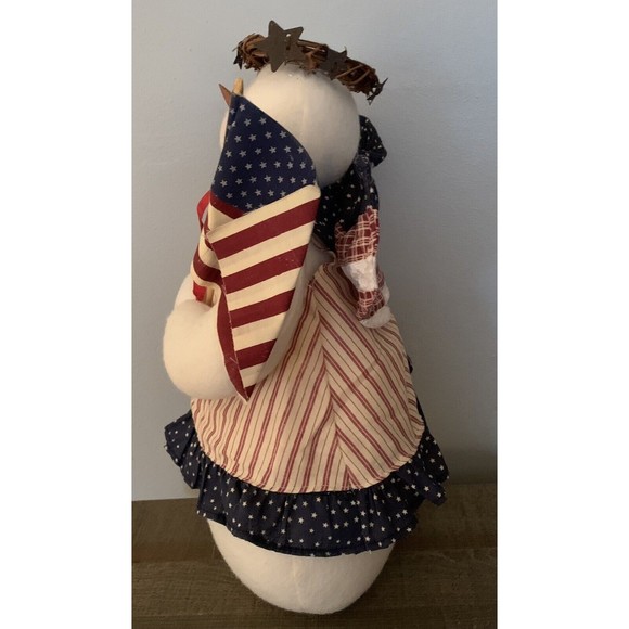 Snow Angel Plush Halo Wings US Flag Patriotic Red White Blue Terry’s Village 14" - Picture 8 of 12